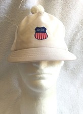 Vintage Union Pacific Railroad UP Short Bill Trucker Hat Pom Pom top Snapback