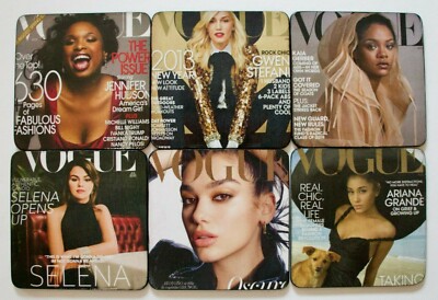 Coasters Vogue Covers Gwen Stefani Rihanna Dua Lipa Selena Gomez JHud Ariana G