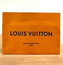 LOUIS VUITTON Authentic Small Wide Paper Gift Shopping Bag Orange 8 x 11 x 2.4