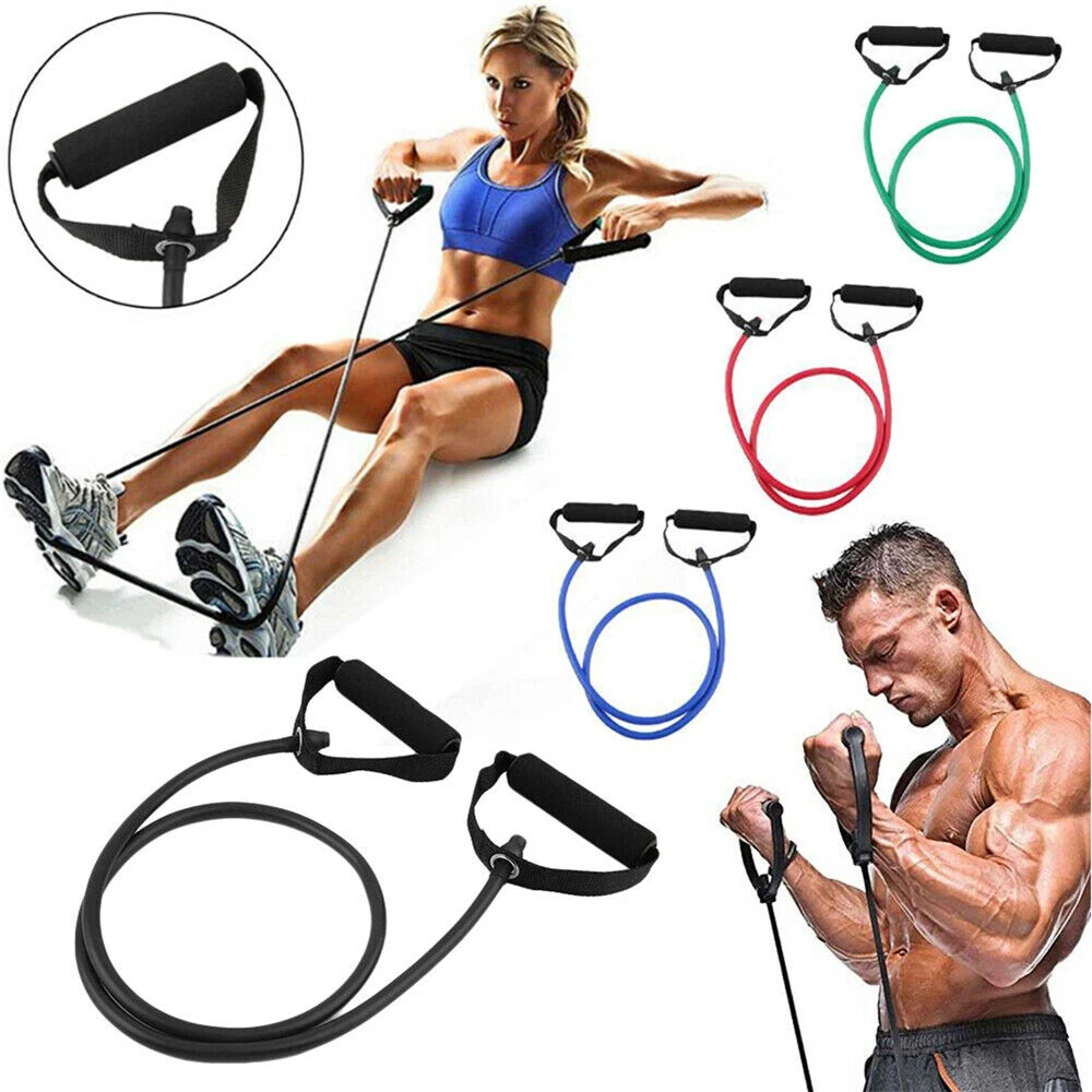 Home Gym Tube Fitness Yoga Pull Rope Elastic Resistance Bands