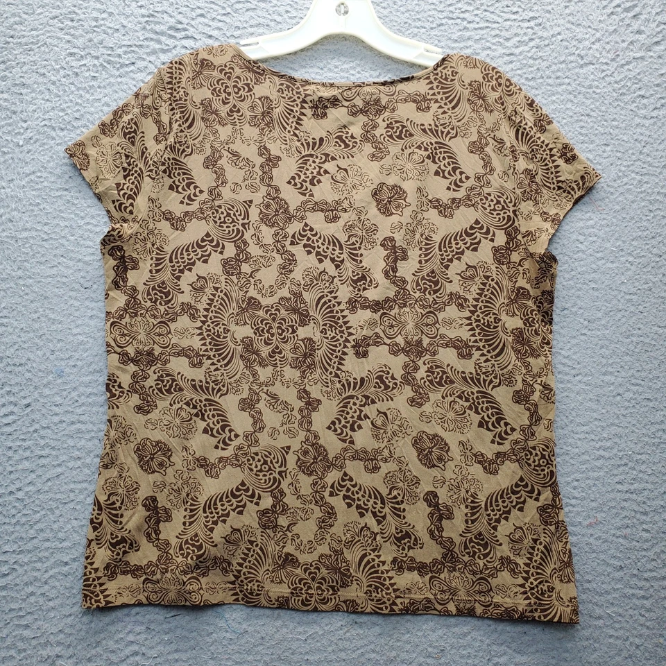 Blusa Company Ellen Tracy Feminina Grande Multi Floral Manga Gola Redonda - Imagem 2 de 4