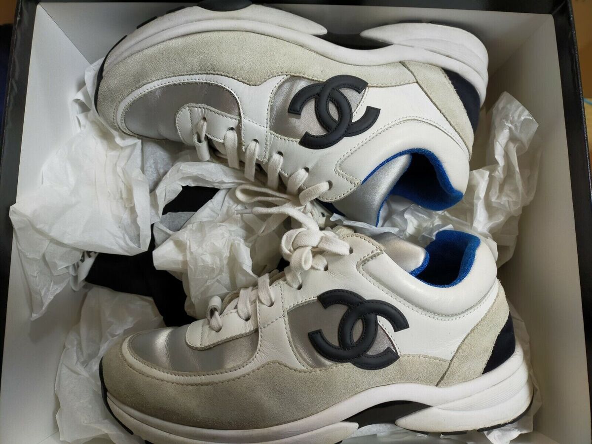 Chanel 37 sneaker blue white 2018 US 6.5 JP 23.5cm Women shoes