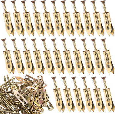 40Pcs Self Drilling Drywall Anchors with Screws Kit, Metal Expansion Screws, Hea