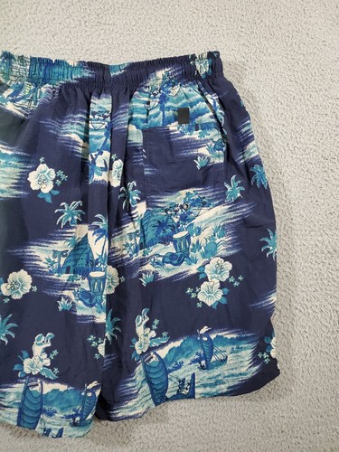 Bugle Boy Swim Trunks Boys Large Blue Board Shorts Casual Floral Beach Pattern - Picture 9 of 10
