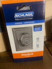 SCHLAGE B60N ADD 619 Single Cylinder Deadbolt Door Lock Addison In Satin Nickel
