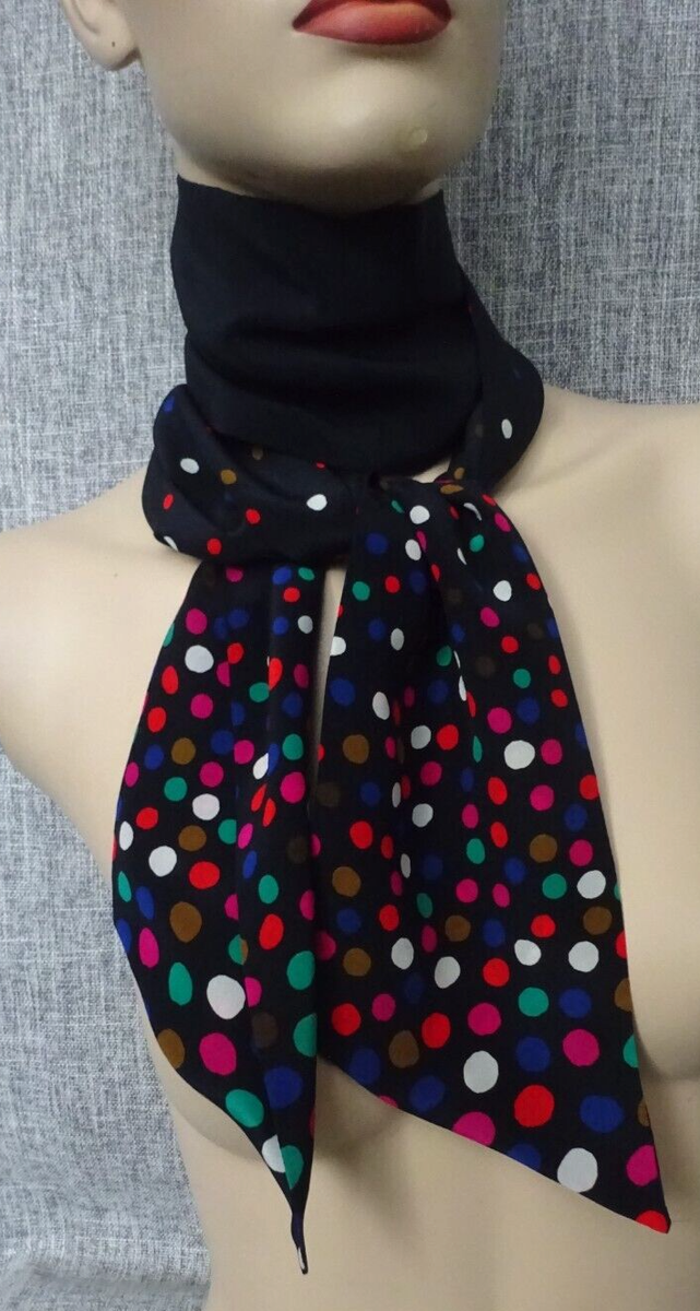 Beautiful HOBBS Pure Silk Scarf Long Slim Navy Blue