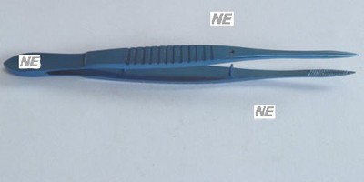 Titanium moor-field conjunctival suture forcep straight shaft plain serrated jaw