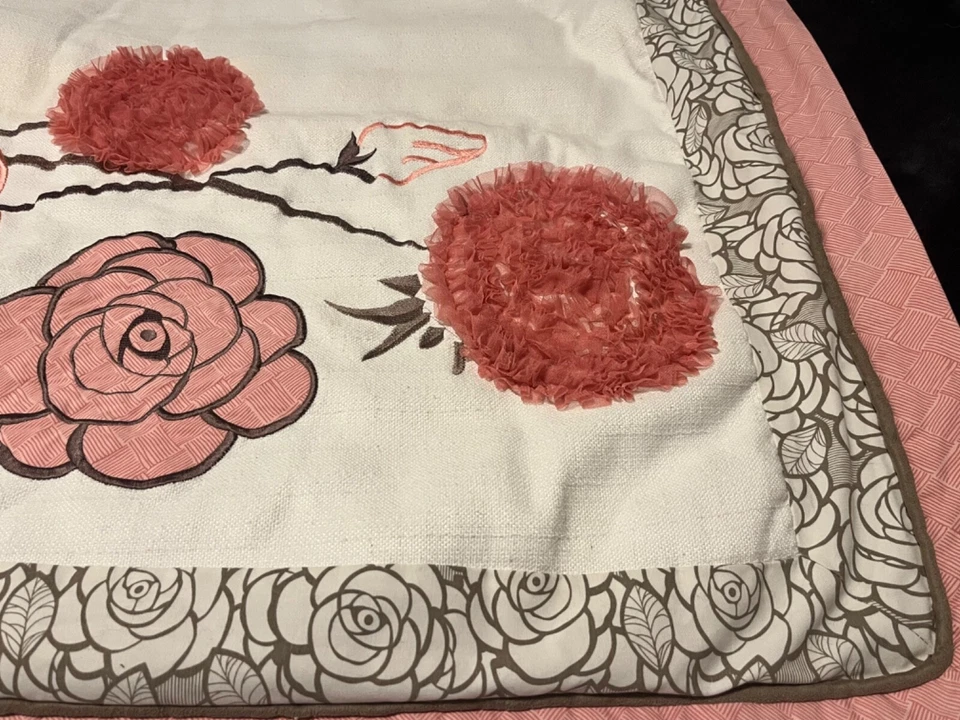 Edredón Cocalo Couture Guardería Rosa Crema Diseño Floral 45x38 Foto 4 de 4