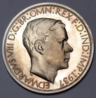 1937 Sydney Australia Fantasy Crown INA Retro Patina Pattern Edward VIII Silver