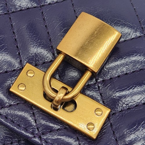 Kurt Geiger crossbody bag purple quilted leather matelasse chain wallet new $148 - Picture 13 of 14
