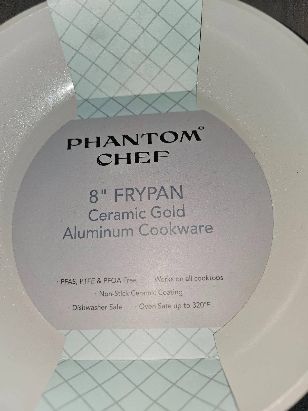 Phantom Chef Ceramic Gold Fry Pan 8" Non-Stick PFAS, PTFE, PFOA Free