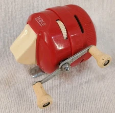 Vintage 70s Zebco 205 Red / White  Spincast Fishing Reel Made In USA Works 