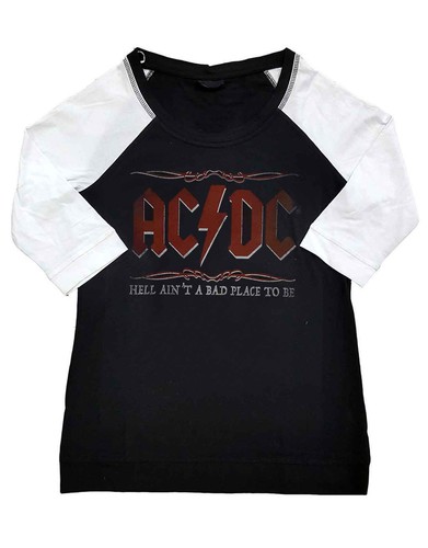 AC/DC T-Shirt Hell Aint A Bad Place Official schwarz Raglan 3/4 Arm Damen XL