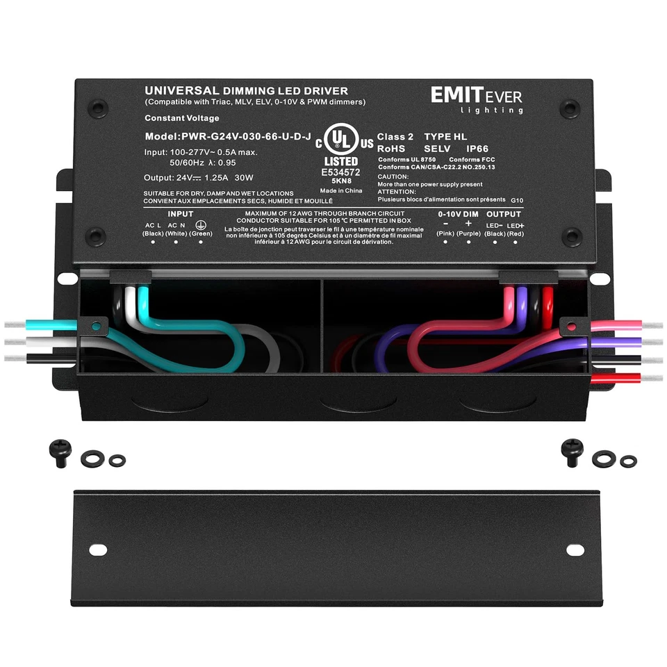 Dimmable Led Driver, 2 Packs 30W AC 110V-277V to DC 24V Transformer, 5-in-1 D... - Image 2 of 4