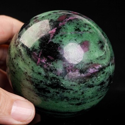1.2lbs 2.7'' Ruby Zoisite Sphere Anyolite Crystal Ball Natural Healing Stone
