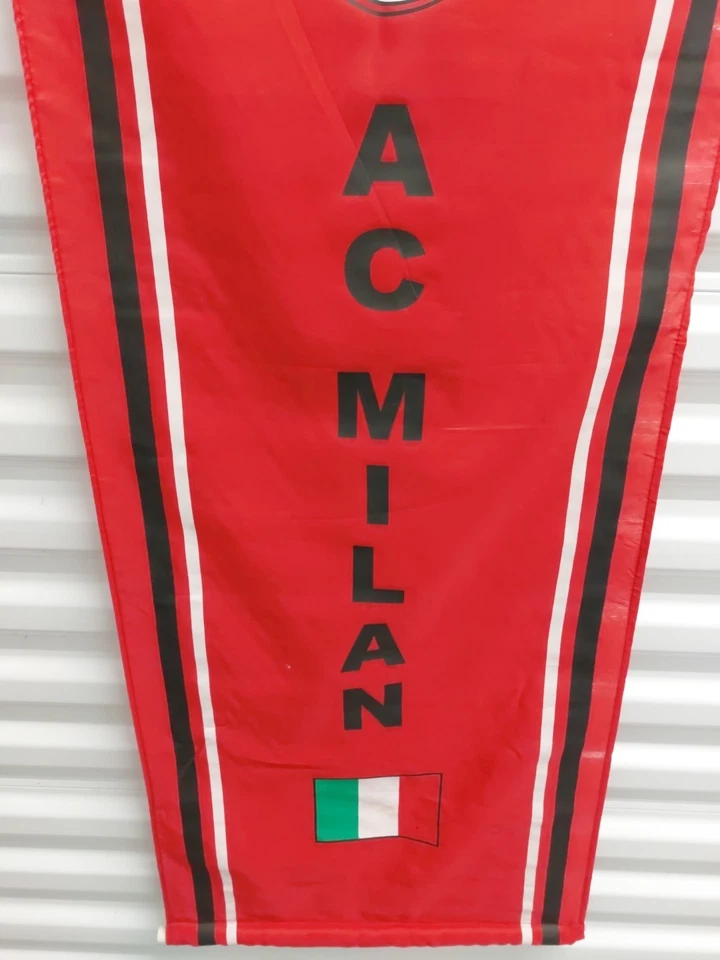AC Milan Futbol Soccer Banner Flag Used 48" x 18" ACM Italy - Image 3 of 3