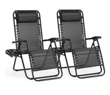 ( Set of 2) Zero Gravity Chair Lounge Chair Lawn Chair Outdoor Chair Deck Chairs