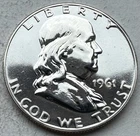 1961 Proof Franklin Half Dollar 90% Silver-INV#8418