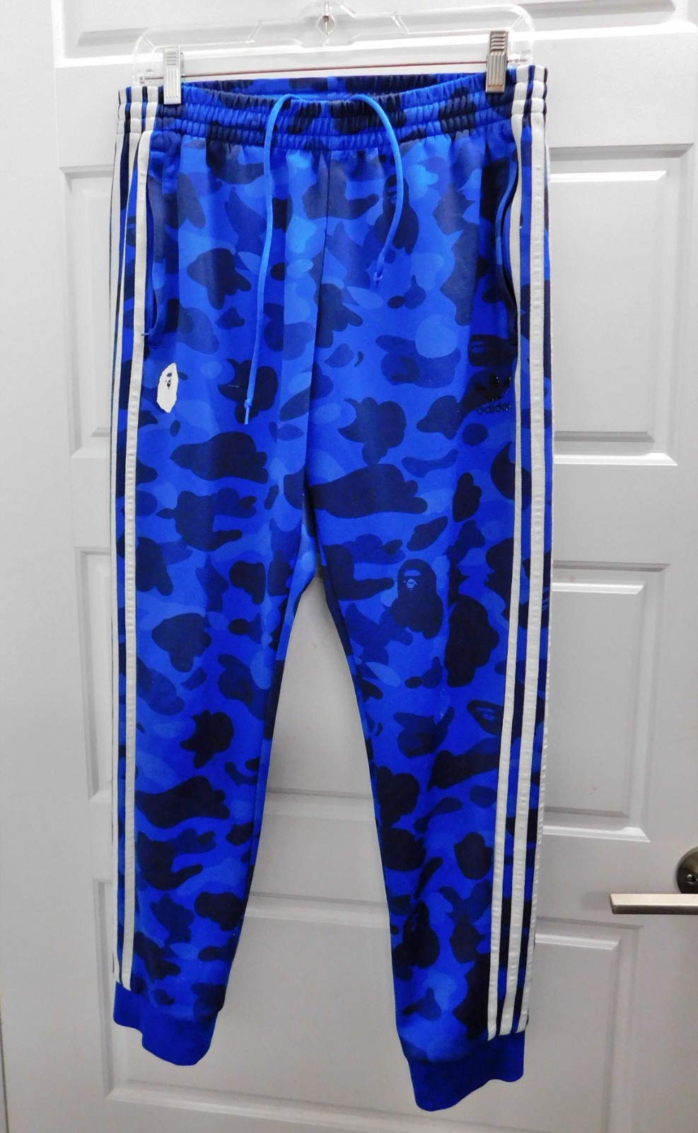 BAPE x adidas adicolor Track Pants Blue Men's Size Large FW18