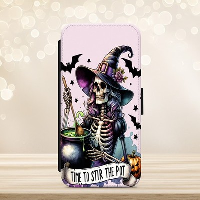 Lustige Handyhülle Hexe Halloween für iPhone Samsung Google Pixel Flip Wallet