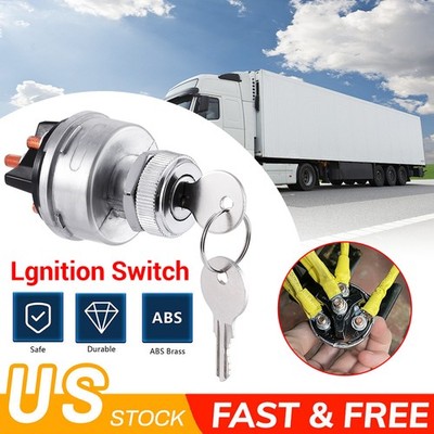 Universal Ignition Key Starter Switch With 2 Keys For Car Tractor Trailer Truck