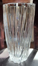 VTG Large Crystal Glass Vase Cristal D'Arques Valmont? Ribbed 9.75" Elegant Flaw