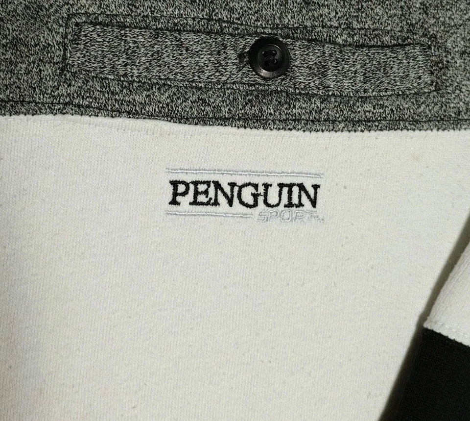 Sudadera deportiva vintage Penguin con cuello 1/4 botón para hombre XXLarge mezcla de algodón Foto 4 de 4