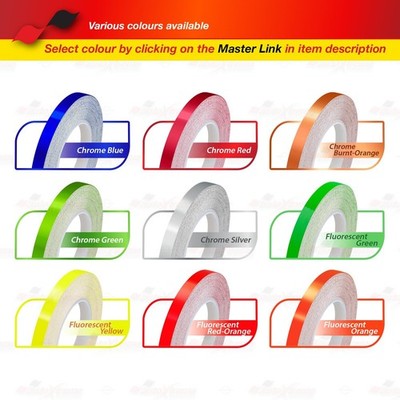 Chrome Red 1/4" Pin Stripe Vinyl Decal - 6mm Single Solid Line Wheel Rim Stripe (6 Meter Roll)