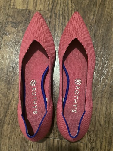 ROTHY'S 'The Point' Hot Pink Knit Ballet Flat Size US W12 Shoes Footwear
