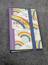 Handmade Paper Journal Rainbow print 7"x5", Grocery List Note Pad Holder/Organiz