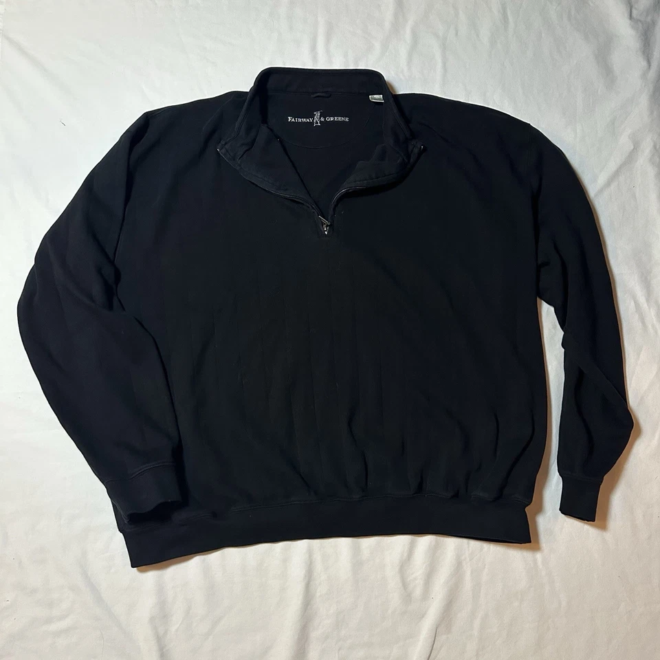 Suéter Fairway & Greene para Hombres 3XL Negro 3 Cuartos Golfista Cremallera Foto 2 de 4