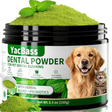 Natural Dog  Cat Dental Powder - Fresh Breath  Plaque Control, 150g