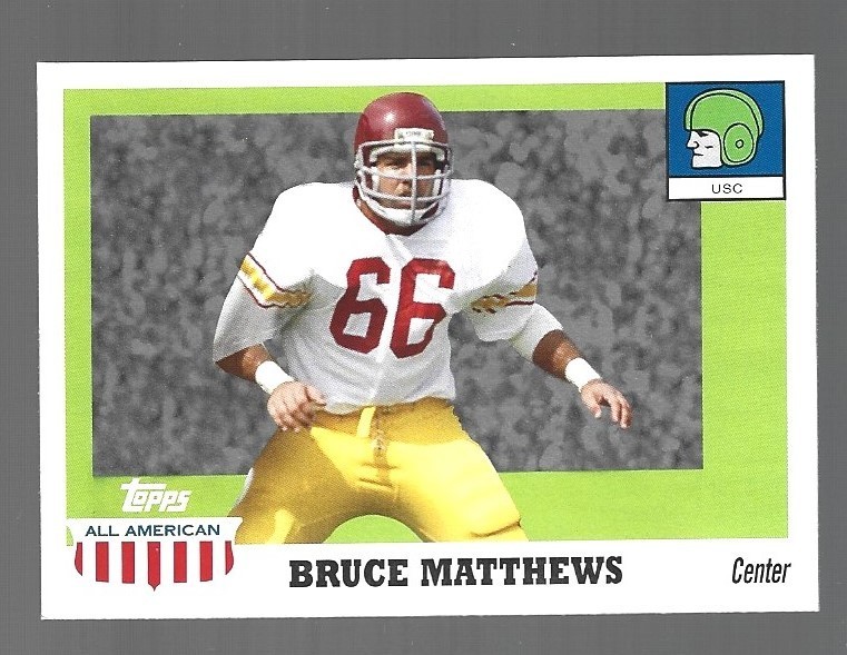 D 2005 Topps All American Football Bruce Matthews #62 EXC
