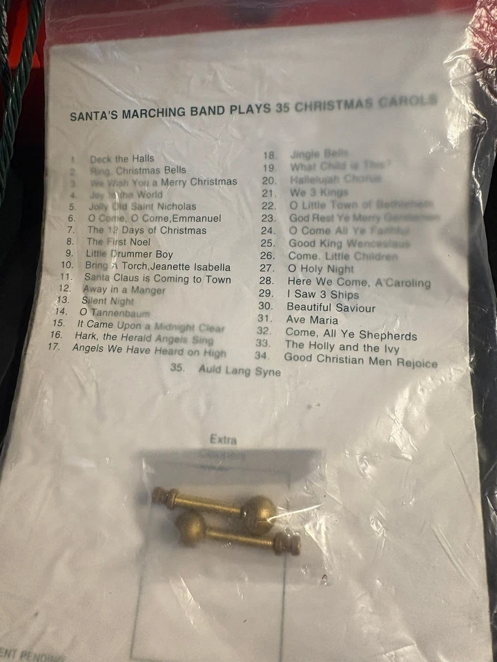 Banda de marcha do Papai Noel Mr Christmas com ratos chapéu vermelho / - Imagem 3 de 4