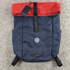 TIMBUK2 Backpack Tuck Pack Blue/Red Roll Top Travel Computer Messenger Bag NWT