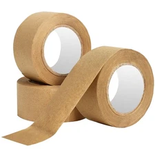 3 Pack Water Activated Gummed Kraft Tape, Brown Kraft Tape for Picture Framin...