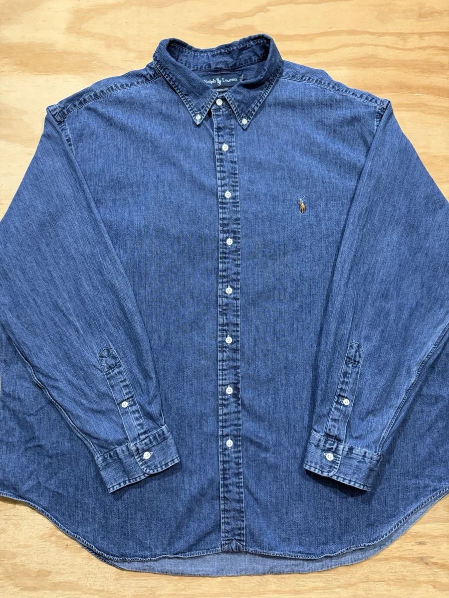 Polo Ralph Lauren Denim Long Sleeve Casual Button-Down Shirts for