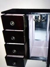 Full Size Jewerly Box W/ Long Side Door 4 Drawers & Mirrors