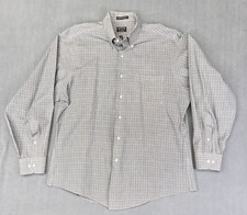 Mens Arrow Dress Shirt Fitted Gray Check XL 17.5 34/35, Professional Office