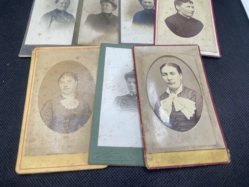 LOT ANCIENNES PHOTOGRAPHIES 11 CDV PORTRAIT DE FEMMES - Picture 4 of 9