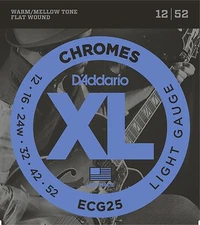 D'Addario ECG25 Chromes electric guitar strings, Lite .012-.052
