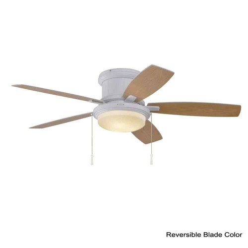 Hampton Bay Roanoke 48 in. Indoor/Outdoor Wet Rated Ceiling Fan w/ Light - White - Picture 2 of 10