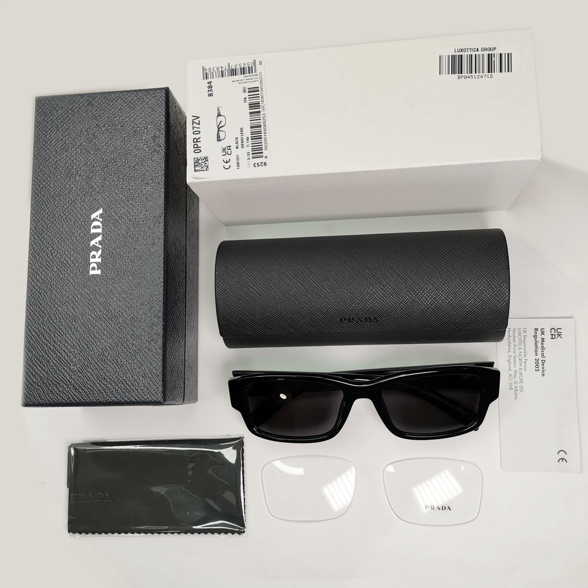 Prada Sunglasses Black Triangle Logo Symbole PR07ZV VPR 07Z 1AB