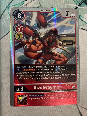 RizeGreymon BT4-017 SR Foil Digimon CCG | Resurgence Booster NM
