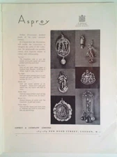 Asprey And Co. Print Ad 1950 RARE VHTF London Antique Pendant Jewels Crucifixion