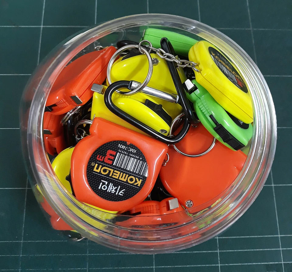 3ea Komelon Keychain Tape Measure 3M x 6mm Rulers KMC-74KN Carabiner Clip korea - Image 4 of 4