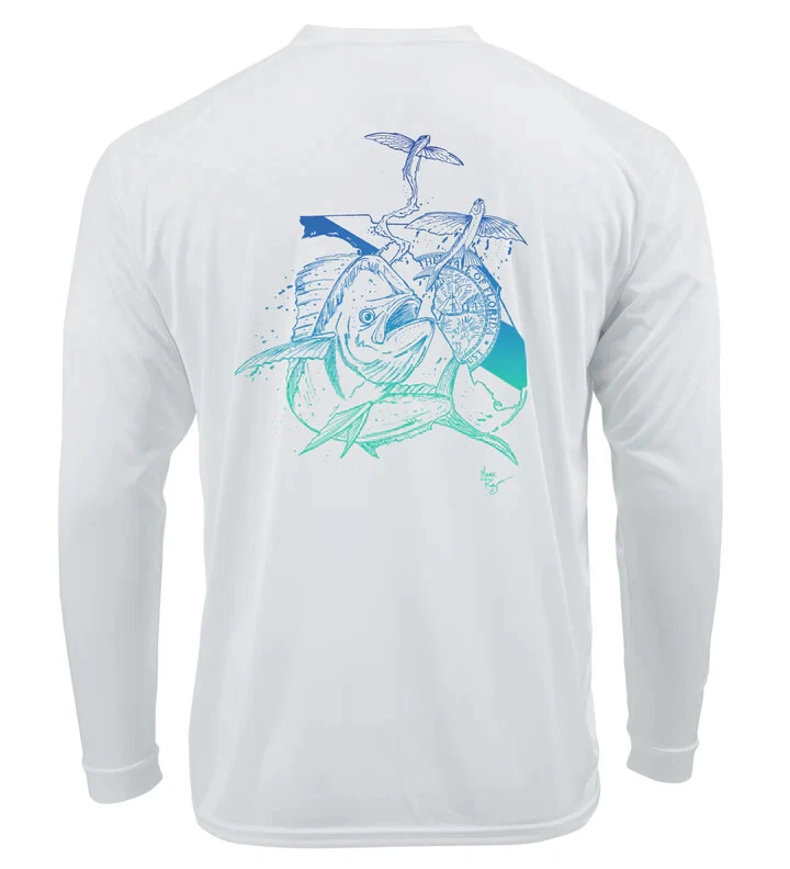 Lobo Lures Florida Mahi Fishing Long Sleeve Performance UPF50+ Dri-fit T-Shirt O