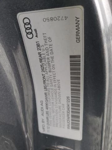 Used Deck Lid fits: 2013 Audi A5 Cpe incandescent bulb opt 8SA w/o integrated sp - Image 2 of 4