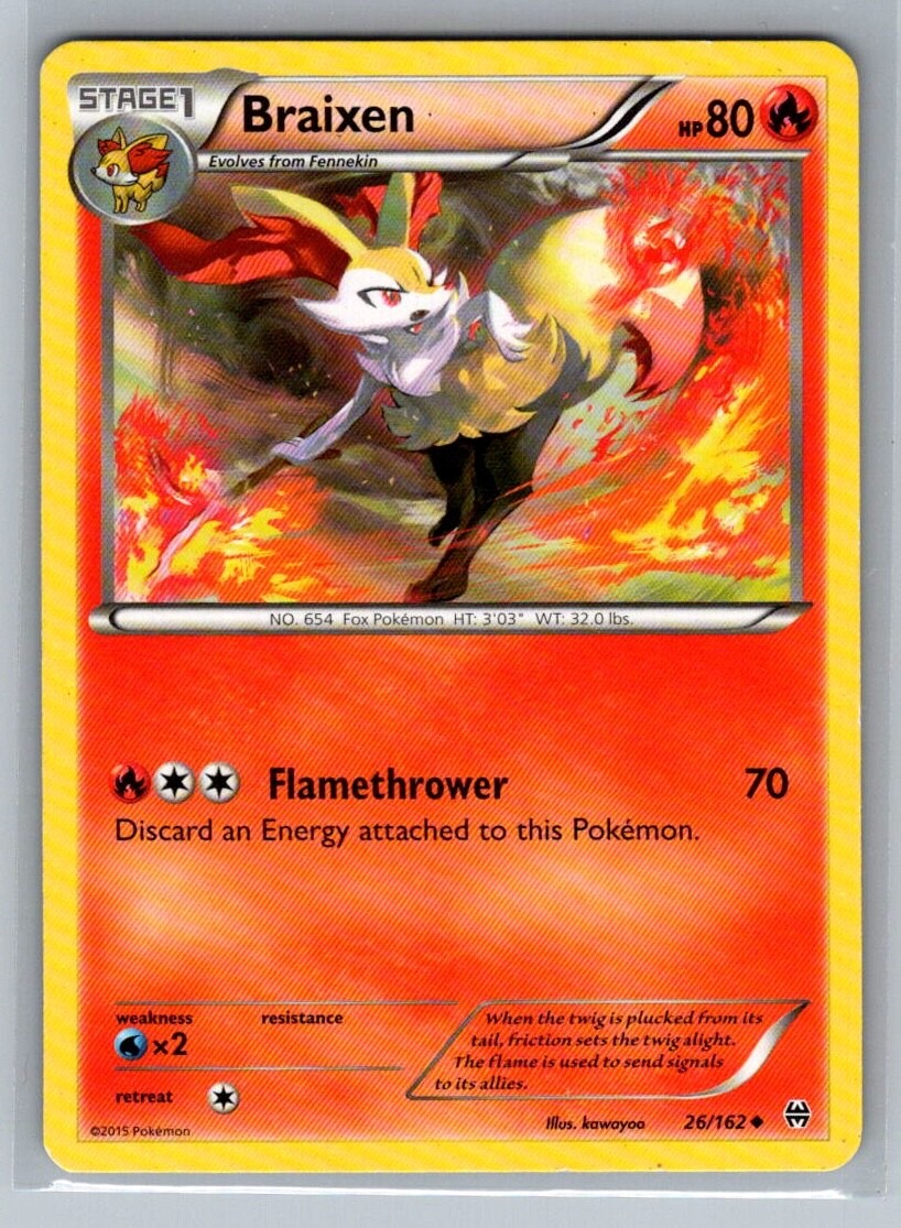 2015 Pokemon XY BREAKthrough Braixen #26/162 | eBay