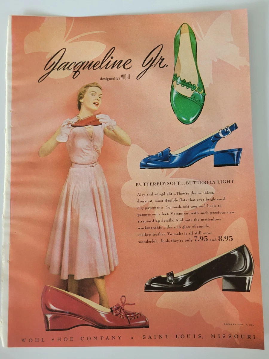 1950 womens Wohl Co. Jacqueline Jr. shoes vintage fashion ad eBay